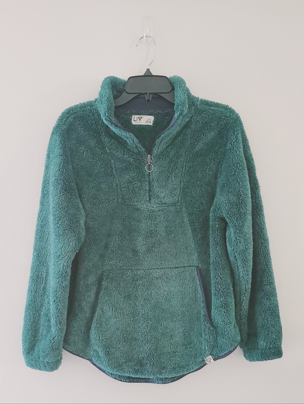 LIV Outdoor Forest Green Plush Half-Zip Pullover Sherpa Size Large